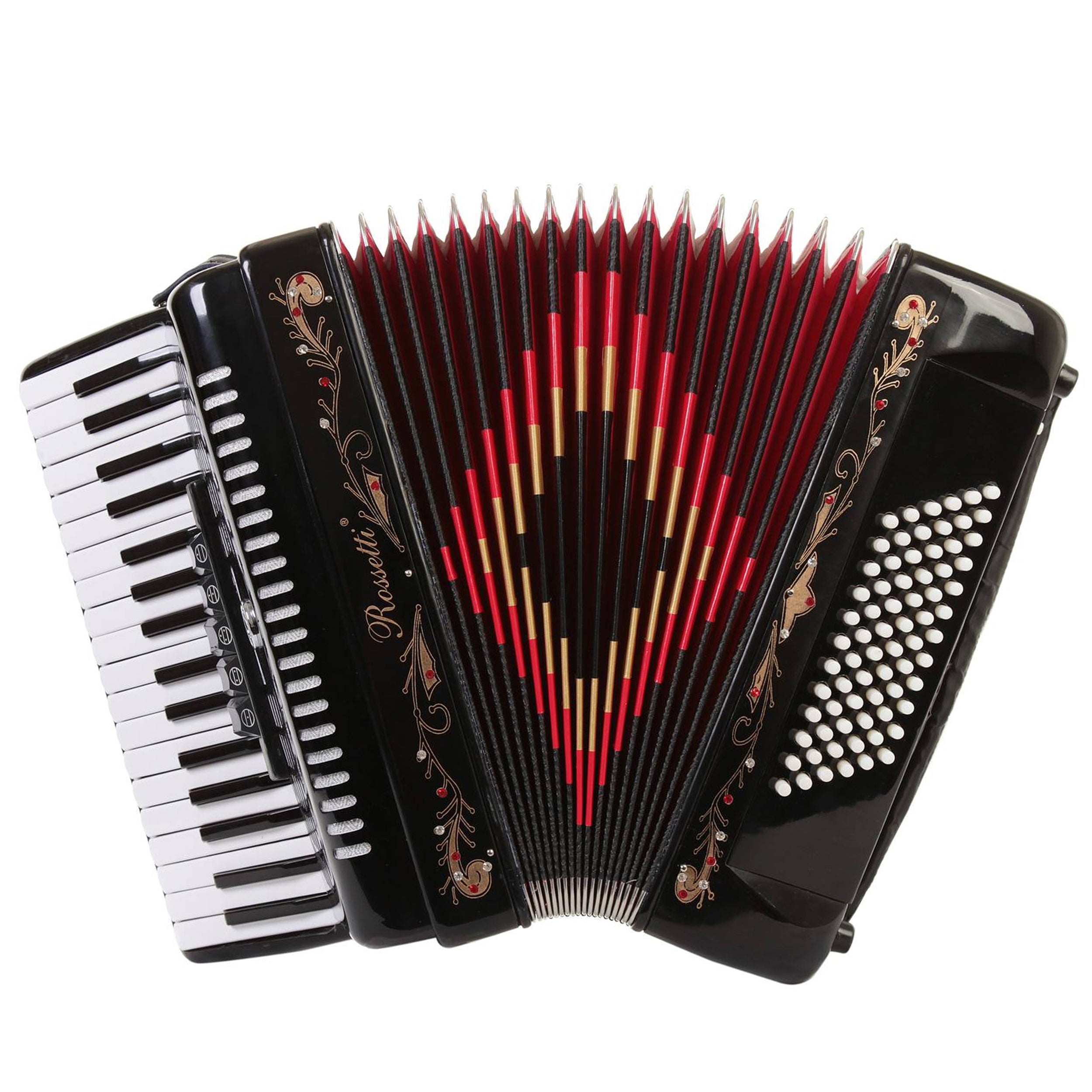 Rossetti Piano Accordion 72 Bass 34 Keys 5 Switches Black