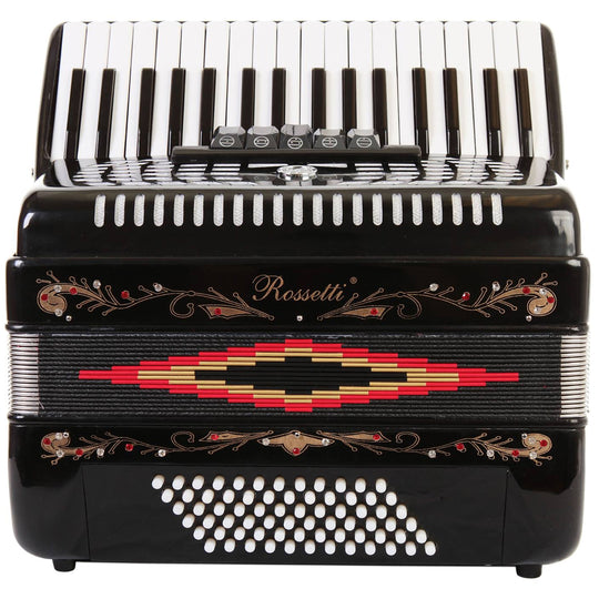 Rossetti Piano Accordion 72 Bass 34 Keys 5 Switches Black