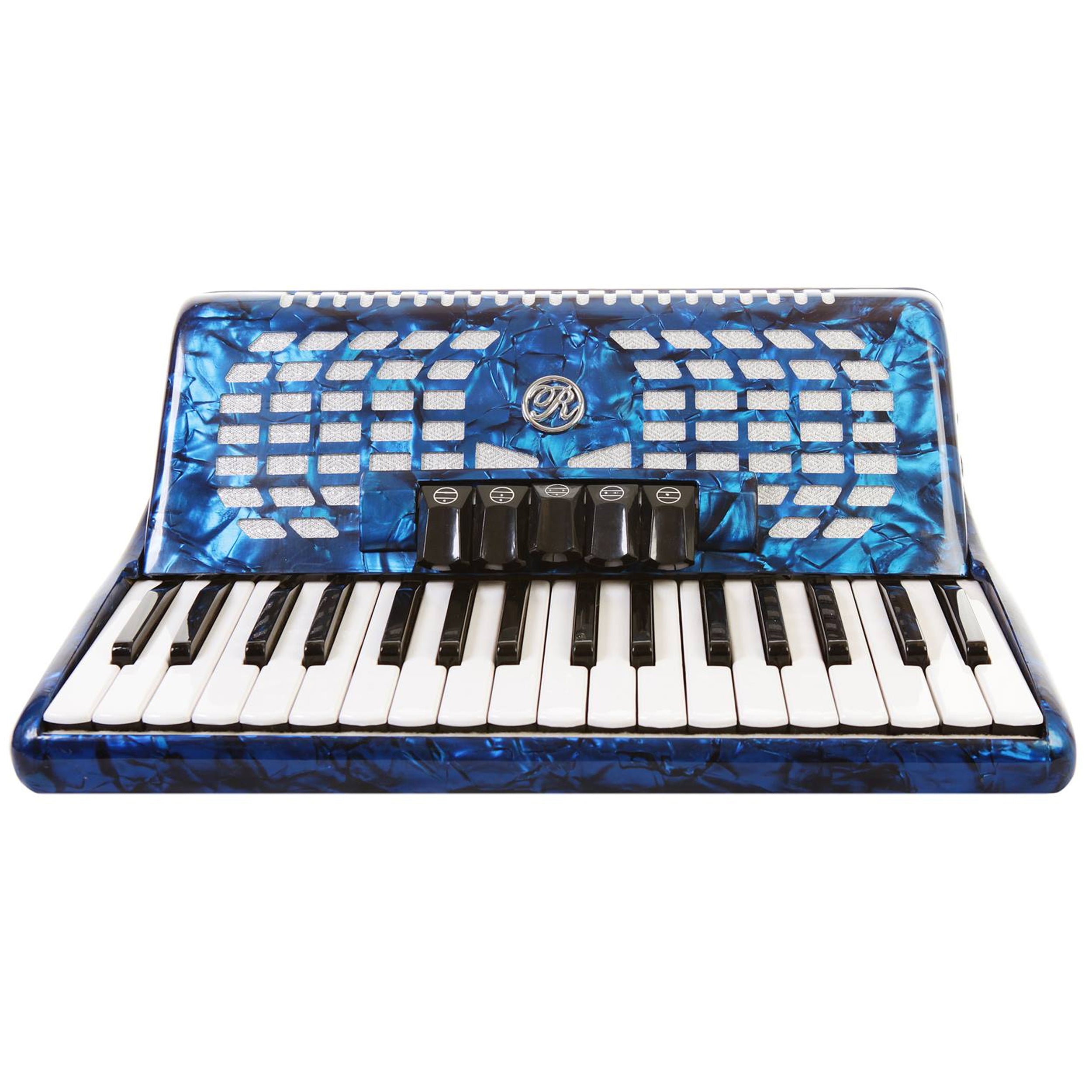 Rossetti Piano Accordion 72 Bass 34 Keys 5 Switches Blue