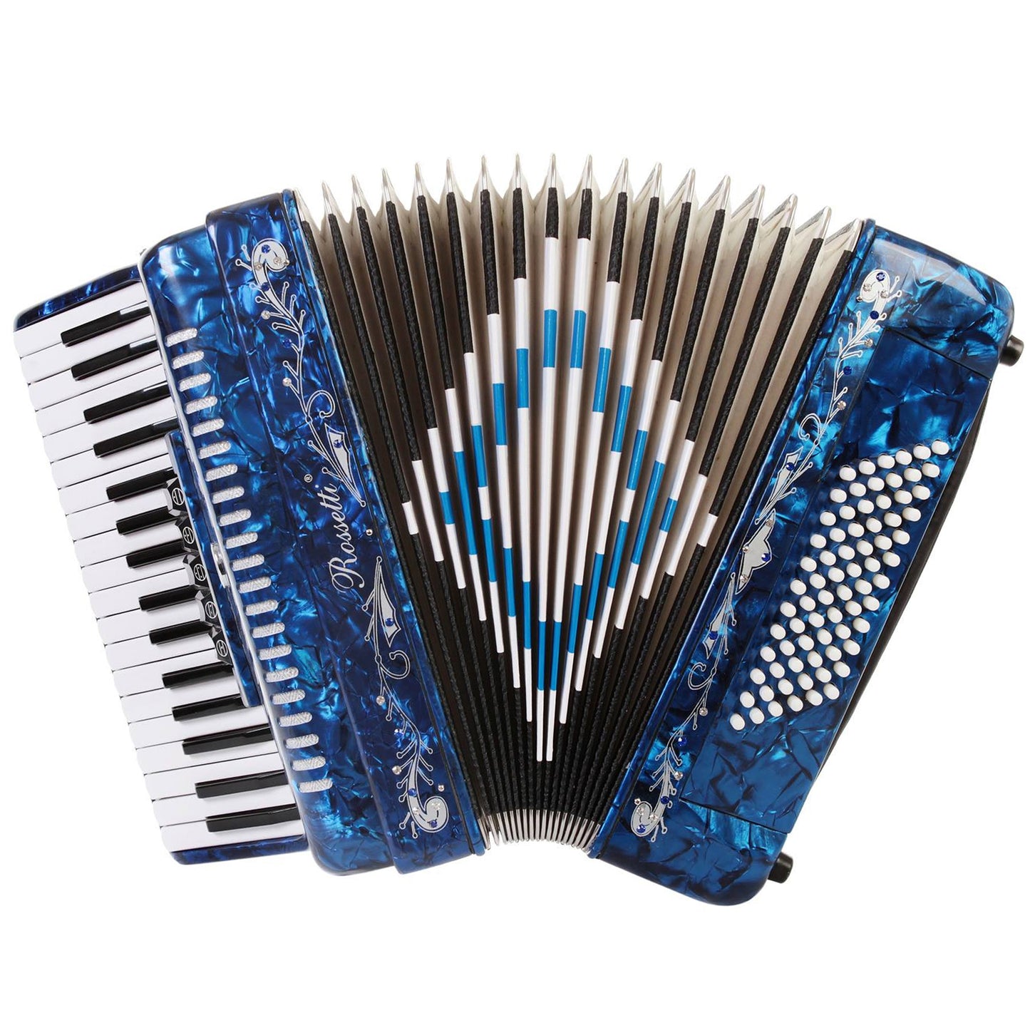 Rossetti Piano Accordion 72 Bass 34 Keys 5 Switches Blue