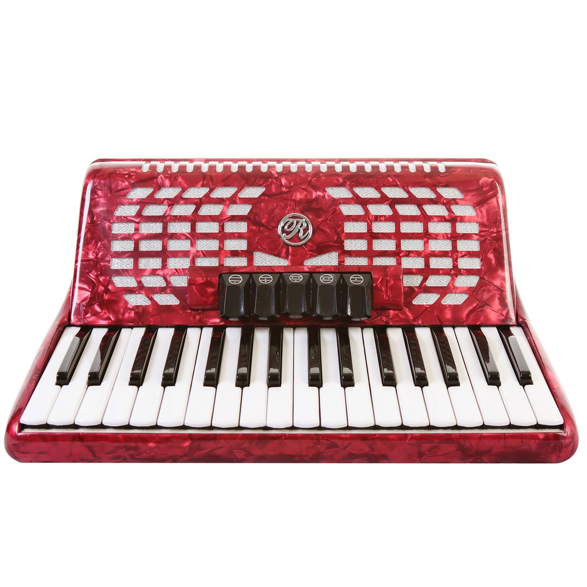 Rossetti Piano Accordion 72 Bass 34 Keys 5 Switches Red