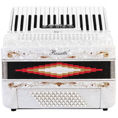 Rossetti Piano Accordion 72 Bass 34 Keys 5 Switches White