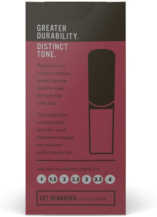 Rico Plasticover Alto Saxophone Reeds, Strength 3.5, 5-pack