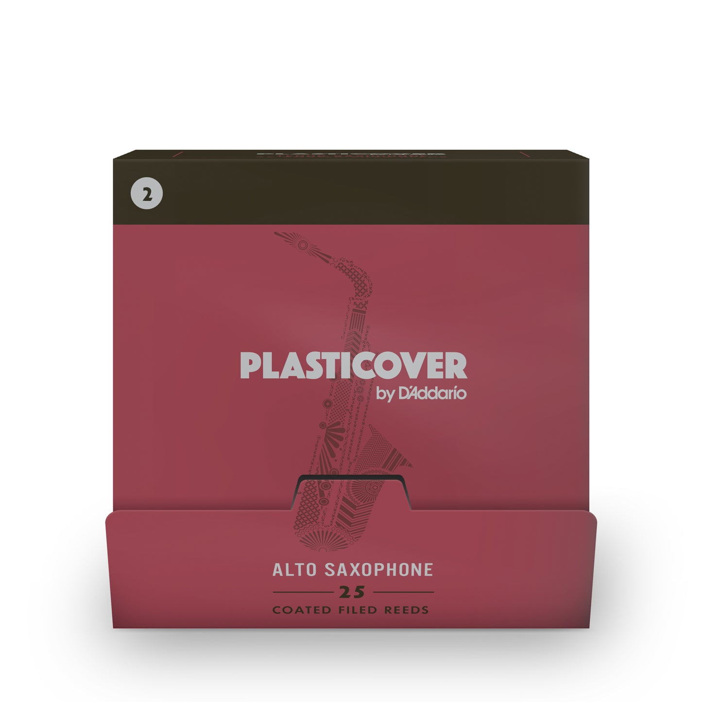 Plasticover by D'Addario Alto Saxophone Reeds Strength 2.0, 25-pack