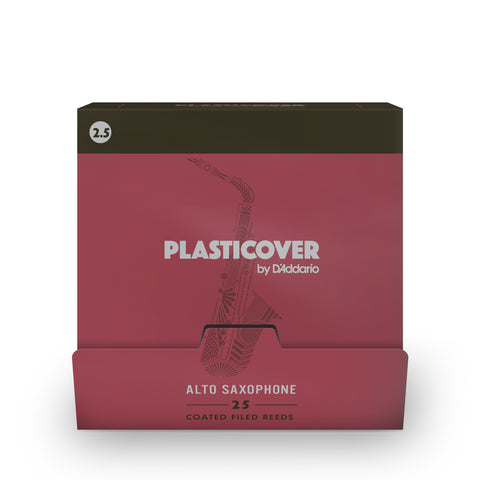 Plasticover by D'Addario Alto Saxophone Reeds Strength 2.5, 25-pack