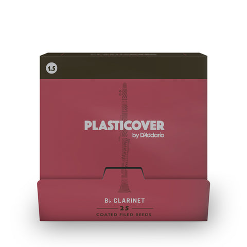 Plasticover by D'Addario Bb Clarinet Reeds Strength 1.5, 25-Pack