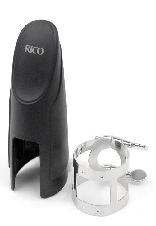 Rico Ligature & Cap, Tenor Saxophone for Hard Rubber Mouthpieces, Nickel Plated