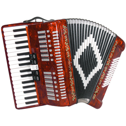 SofiaMari 34 Key 72 Bass 5 Switches Piano Accordion Red