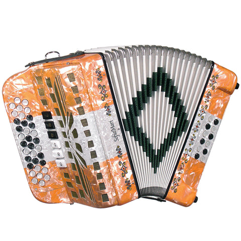 Sofiamari Two Tone Button Accordion Orange, White Pearl FBE/EAD