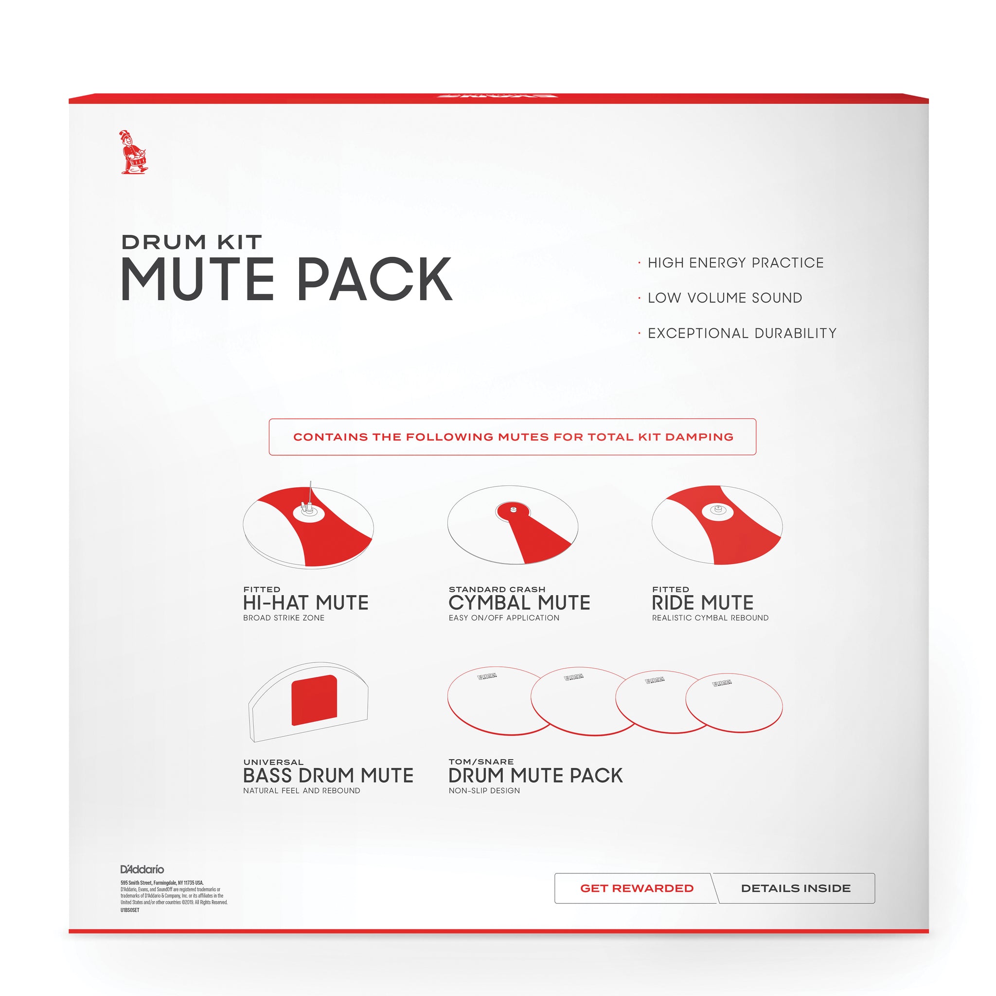 SoundOff by Evans Full Box Set Drum Mute Pack, Fusion
