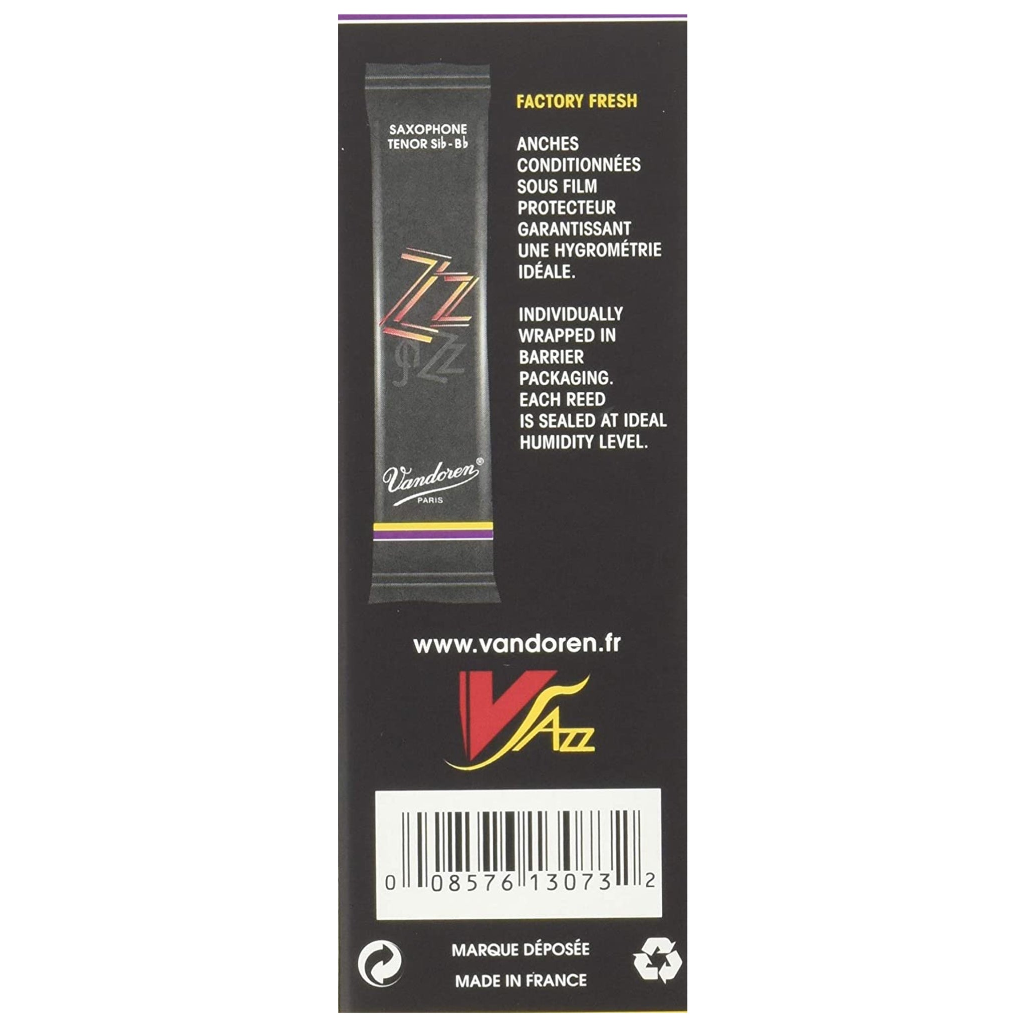 Vandoren Tenor Sax ZZ Reeds Strength 3, Box of 5