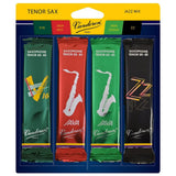 Vandoren Tenor Sax Jazz Reed Mix Card includes 1 ZZ, V16, Java & Java Red Size 2