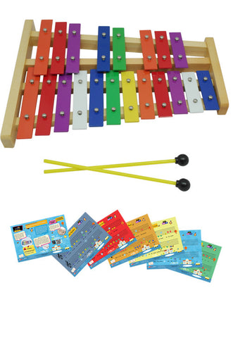 D'Luca 20 Notes Full Chromatic Xylophone Glockenspiel with Music Cards