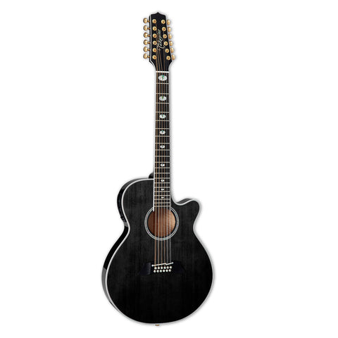 Takamine TSP158C-12 SBL Thinline 12 String Acoustic Elerctic Guitar w Case Black