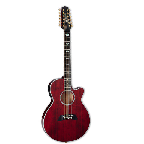 Takamine TSP158C-12 STR Thinline 12 String Acoustic Elerctic Guitar w Case Red