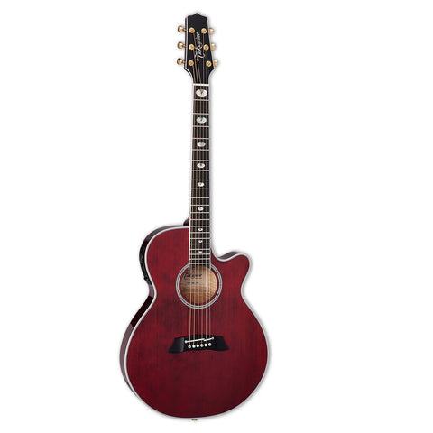 Takamine TSP158C STR Thinline Acoustic Elerctic Guitar With Case, Red Gloss