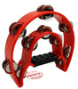 D'Luca 9 Inches Double Cutaway Half Moon Tambourine Red