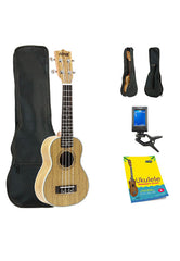 Fever Soprano Ukulele 21 inch with Bag, Tuner and Beginner's Guide, Zebra