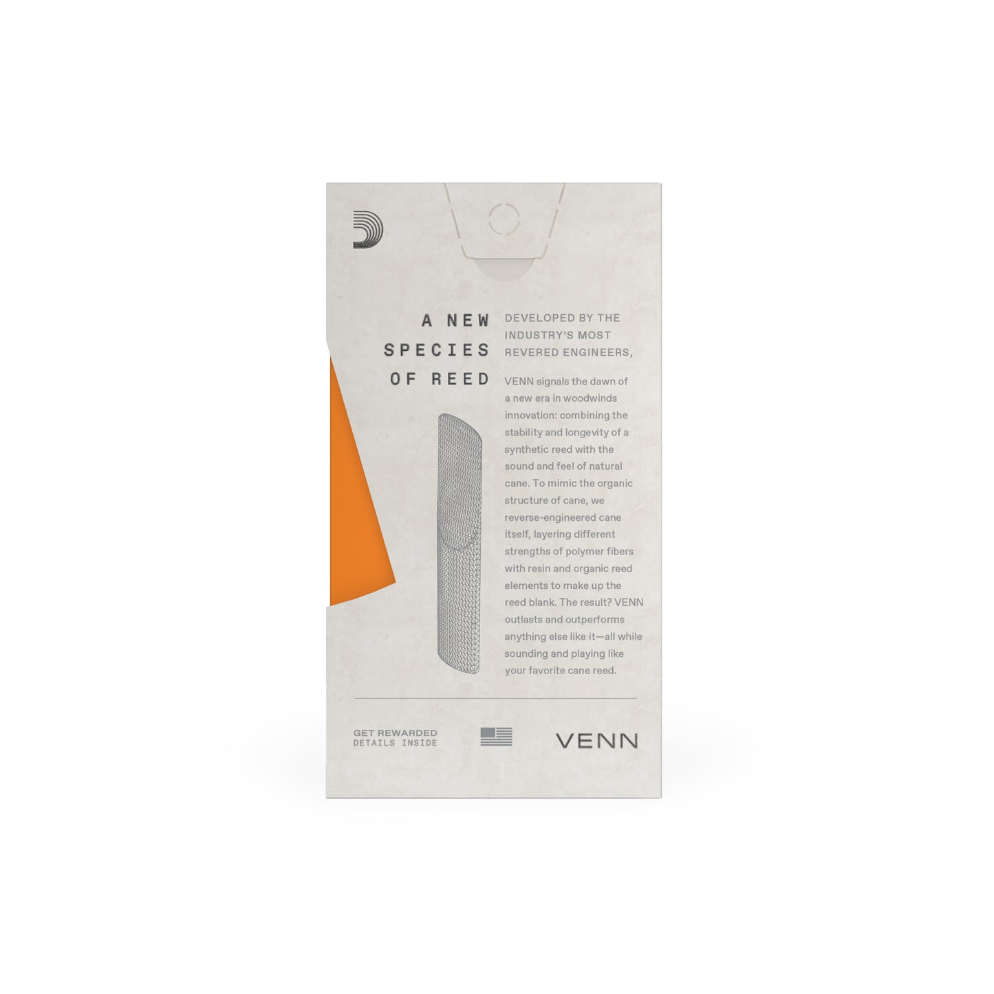 D'Addario VENN Alto Saxophone Reed, G2, Strength 2.0, 1-Pack