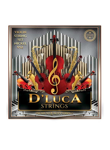 D'Luca Stainless Steel Core Flat Nickel Wound with Ball End Violin String Set 1/8