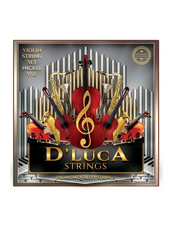 D'Luca Stainless Steel Core Flat Nickel Wound with Ball End Violin String Set 1/4