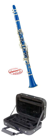 Hawk Blue Colored Bb Clarinet with Case, Mouthpiece and Reed