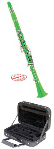 Hawk Green Colored Bb Clarinet with Case, Mouthpiece and Reed