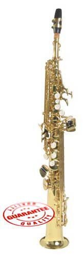 Hawk Straight Soprano Saxophone Gold with Case, Mouthpiece and Reed