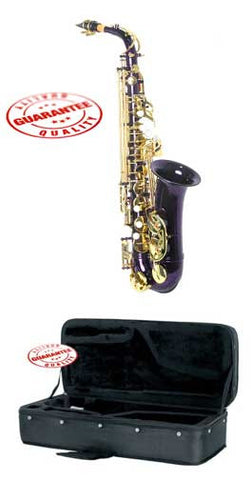 Hawk Colored Student Purple Alto Saxophone with Case, Mouthpiece and Reed
