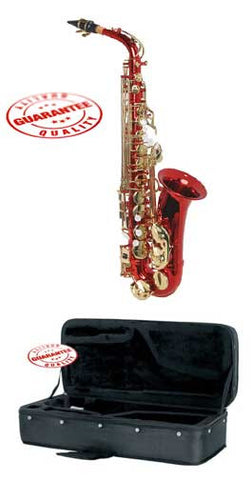 Hawk Colored Student Red Alto Saxophone with Case, Mouthpiece and Reed