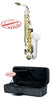 Hawk Colored Student White Alto Saxophone with Case, Mouthpiece and Reed