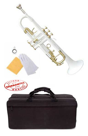 Hawk Lacquer Color Bb Trumpet White with Case and Mouthpiece