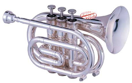 Hawk Nickel Plated Pocket Trumpet With Case
