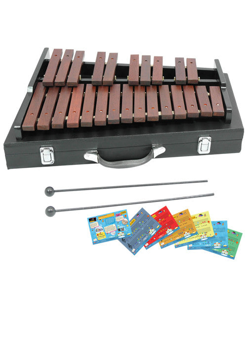 D'Luca 25 Notes Chromatic Wood Xylophone with Carrying Case