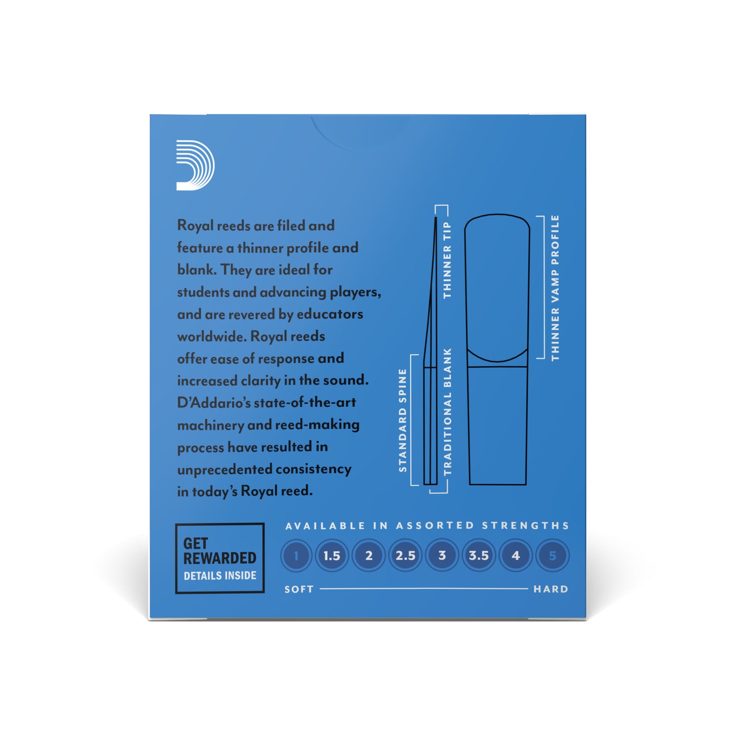Royal by D'Addario Alto Clarinet Reeds, Strength 2, 10 Pack