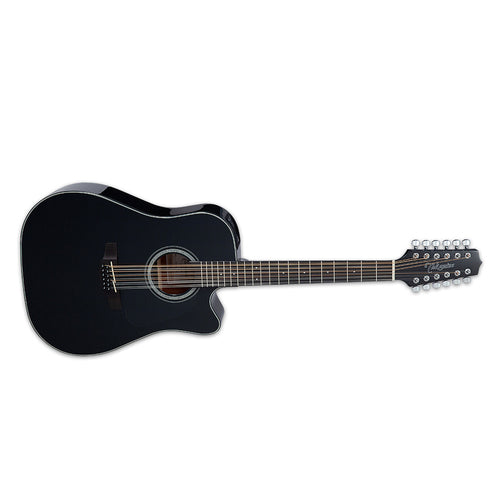 Takamine GD30CE-12 BLK Dreadnought 12 String Acoustic Electric Guitar, Black