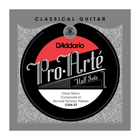 D'Addario CGN-3T Pro-Arte Clear Nylon w/ Composite G Classical Guitar Half Set, Normal Tension