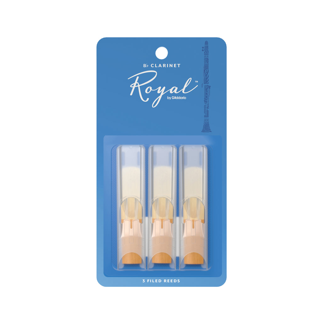 Royal by D'Addario Bb Clarinet Reeds, Strength 3, 3-pack