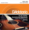 D'Addario EFT15 Flat Tops Phosphor Bronze Acoustic Guitar Strings, Extra Light, 10-47