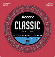 D'Addario EJ27H Student Nylon Classical Guitar Strings, Hard Tension