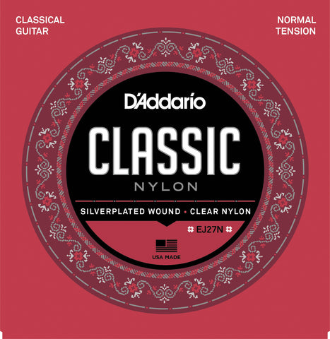 D'Addario EJ27N Student Nylon Classical Guitar Strings, Normal Tension