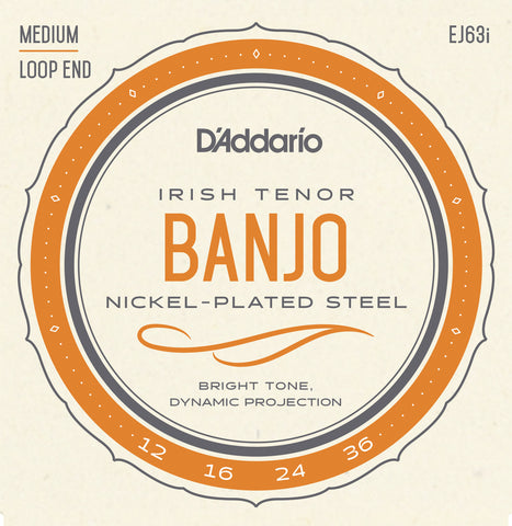 D'Addario EJ63i Irish Tenor Banjo Strings, Nickel, 9-30