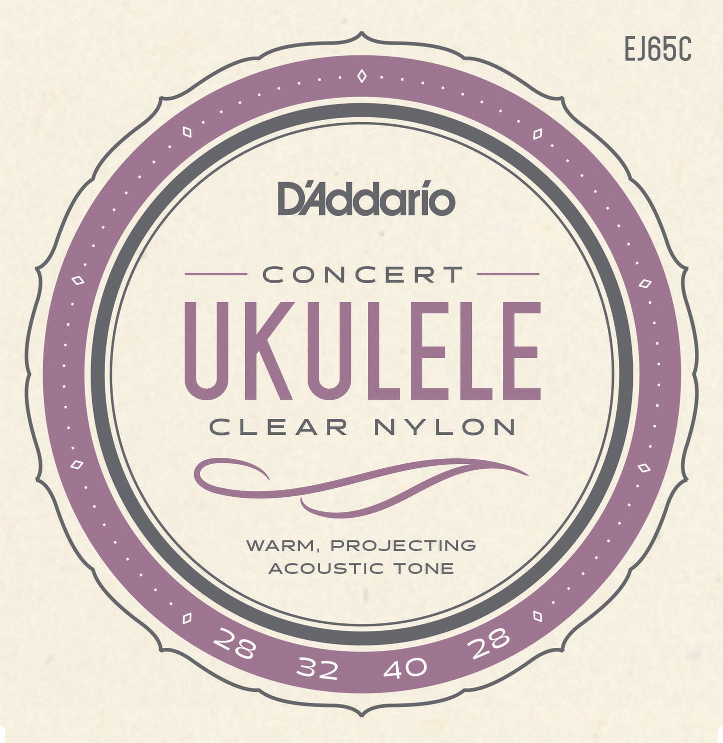 D'Addario EJ65C Pro-Arté Custom Extruded NylonUkulele Strings, Concert