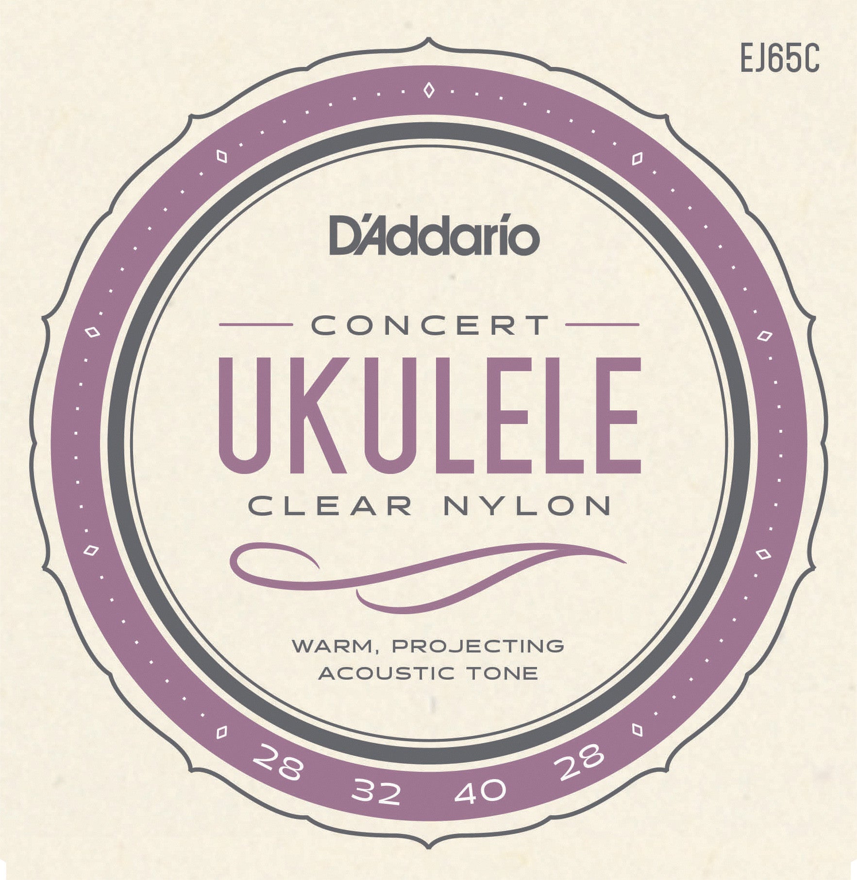 D'Addario EJ65C Pro-Arté Custom Extruded NylonUkulele Strings, Concert