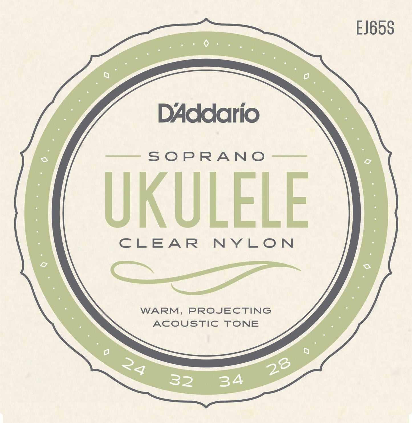 D'Addario EJ65S Pro-Arté Custom Extruded Nylon Ukulele Strings, Soprano
