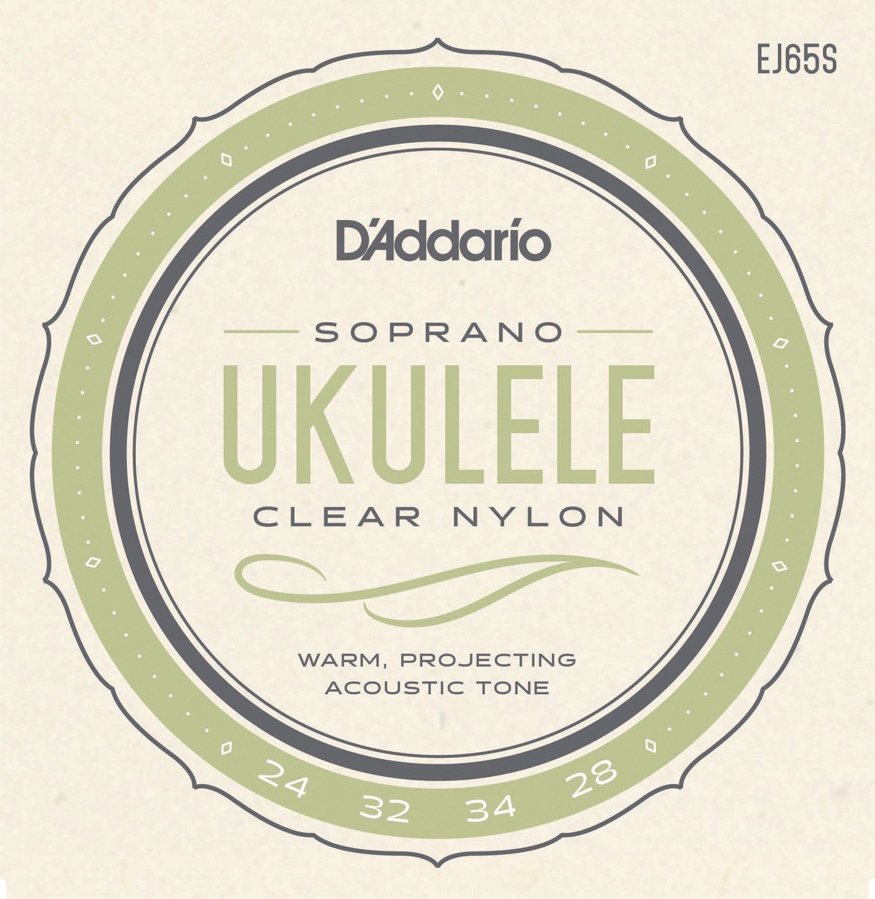 D'Addario EJ65S Pro-Arté Custom Extruded Nylon Ukulele Strings, Soprano