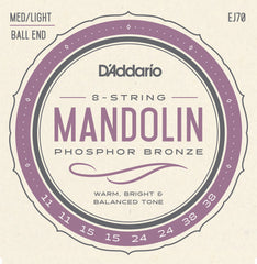 D'Addario EJ70 Phosphor Bronze Mandolin Strings, Ball End,  Medium/Light, 11-38