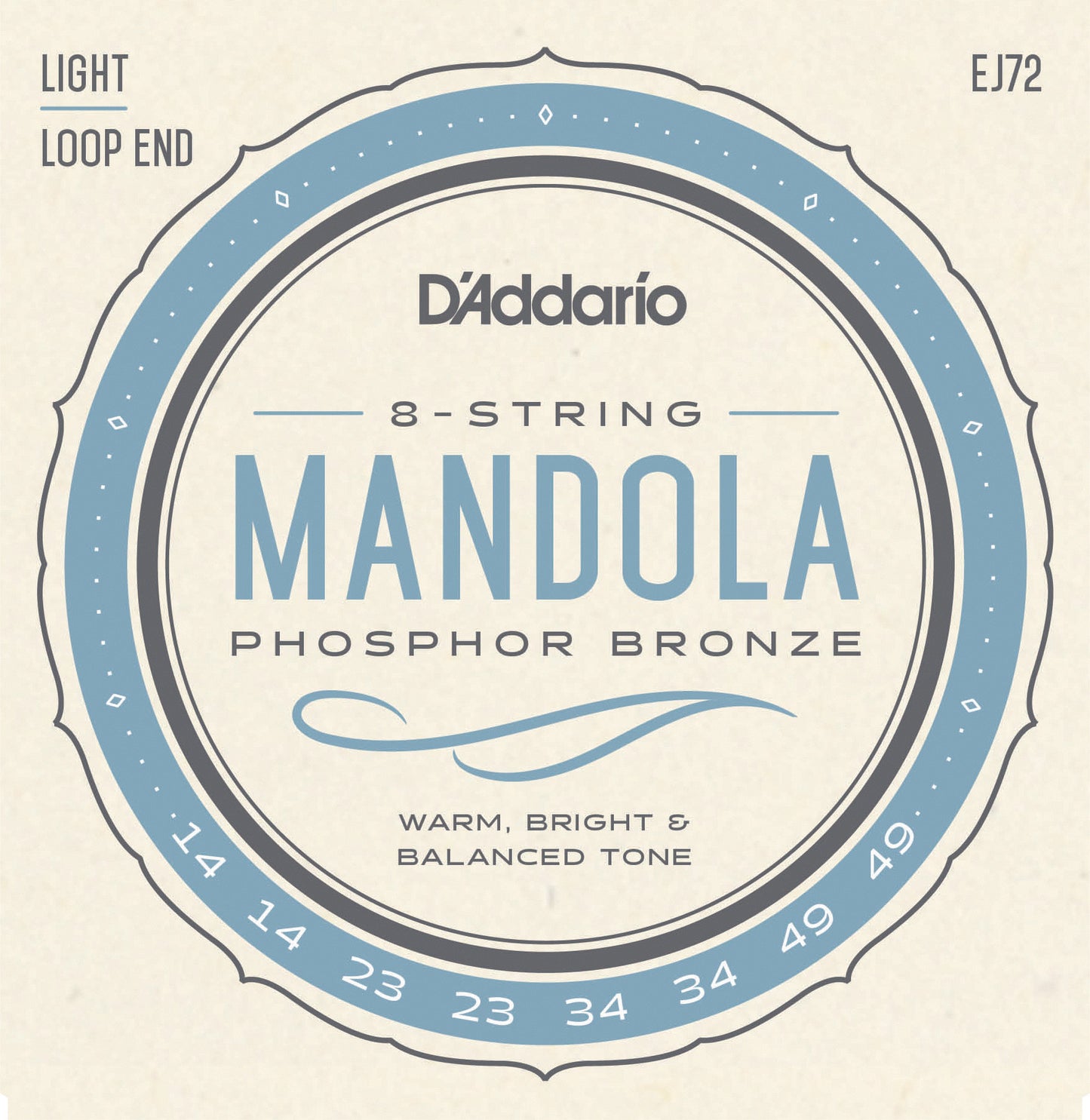 D'Addario EJ72 Phosphor Bronze Mandola Strings, Light, 14-49