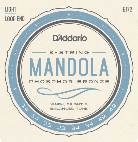 D'Addario EJ72 Phosphor Bronze Mandola Strings, Light, 14-49