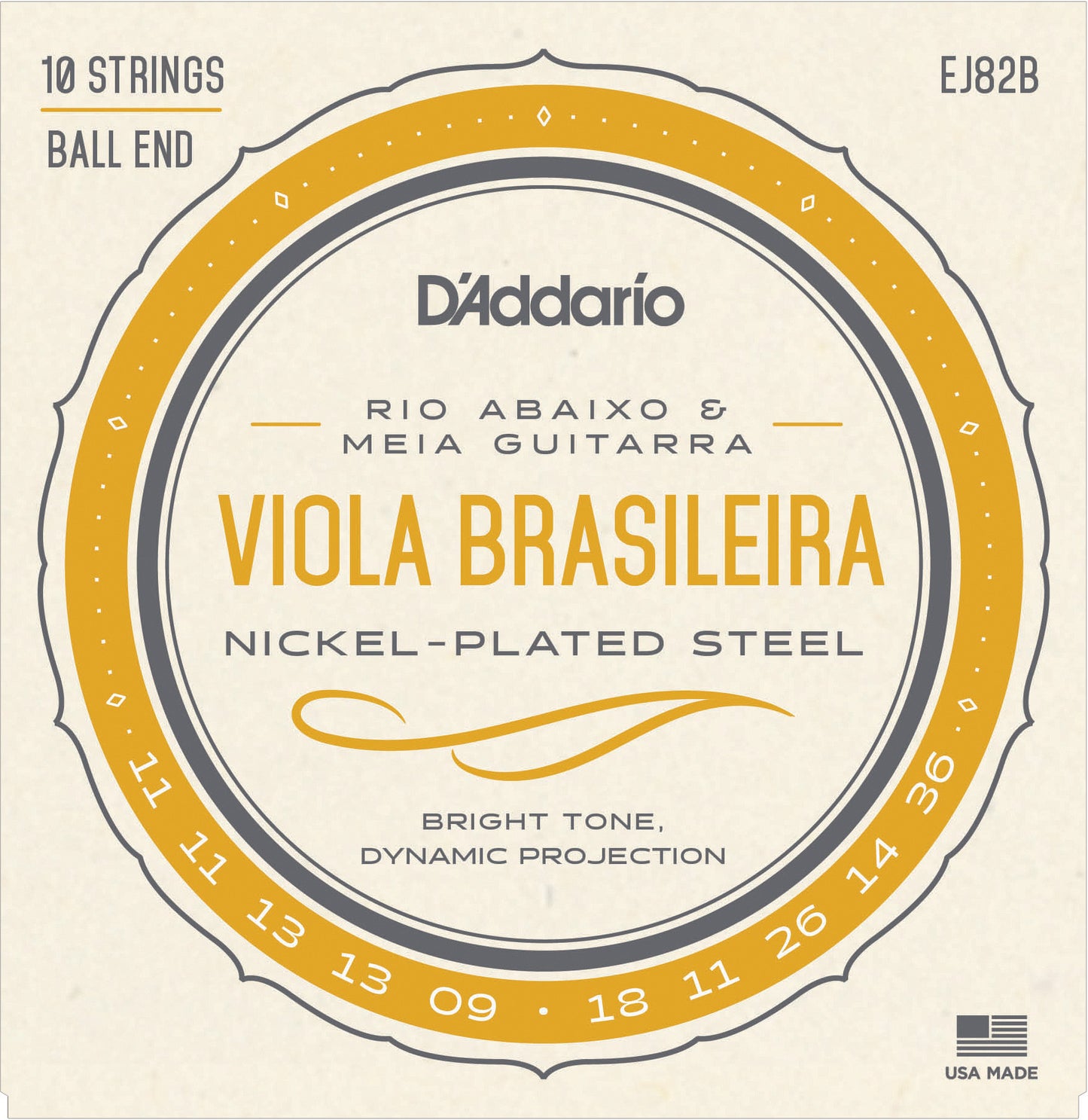 D'Addario EJ82B Viola Brasileira Set, Rio Abaixo and Meia Guitarra